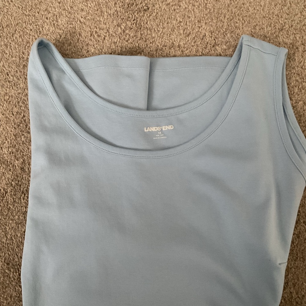 Lands' End Women's Blue Tank Top 1X